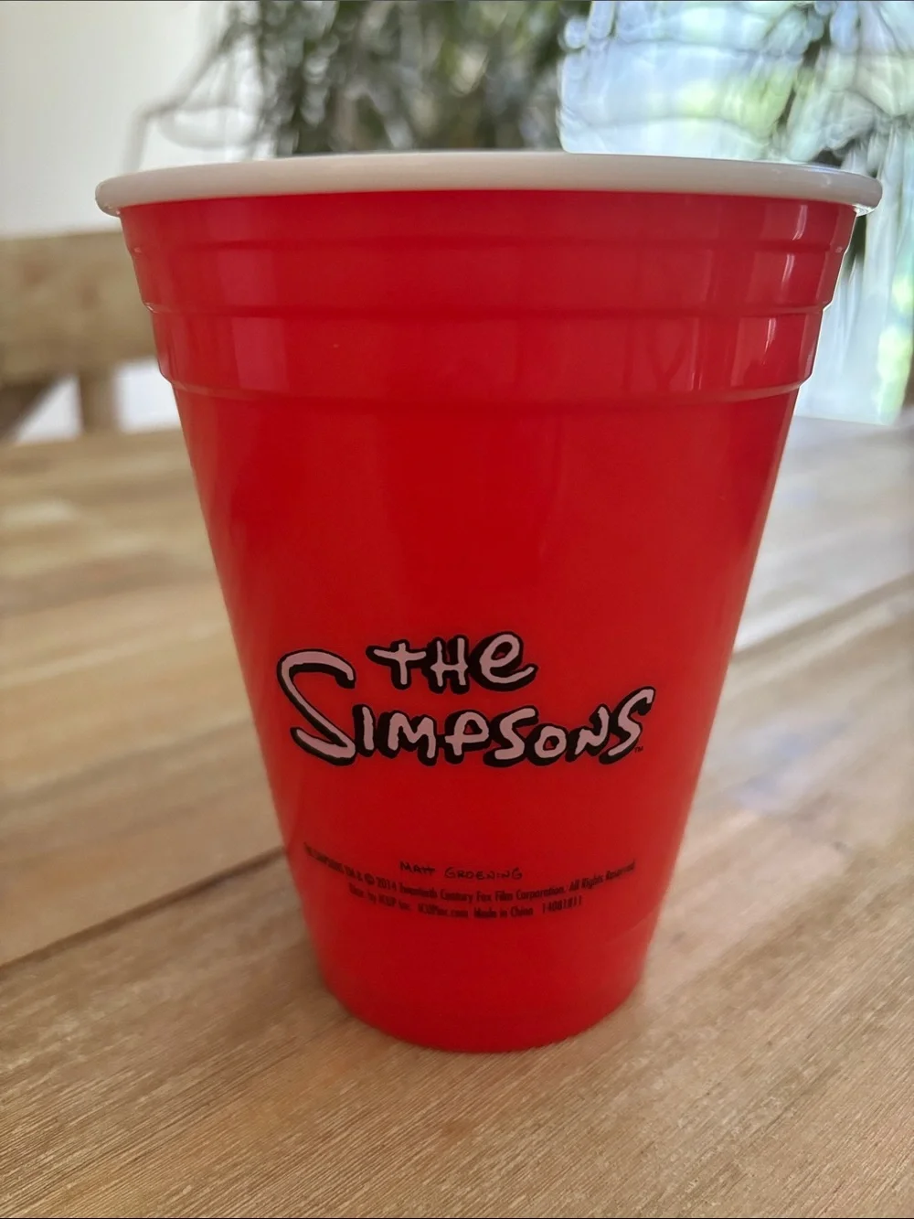 The Simpson’s Red Party Cup - Official Logo Plastic Cup from Universal Studios